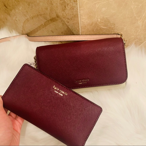 Set Small flap crossbody Cameron Kate spade wallet - Picture 2 of 8